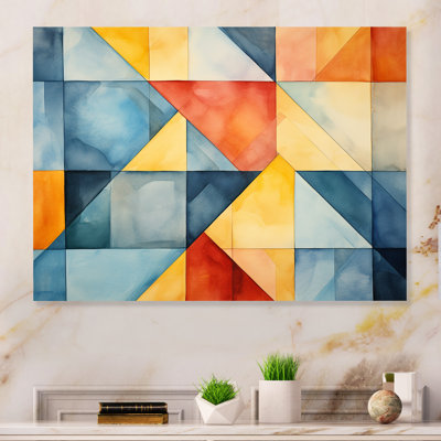 Mid-Century Pastel Color Cubes III - Art mural géométrique en métal MT137614