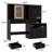 58.6" Large Vanity Desk With Sliding Mirror & Lights-433159761