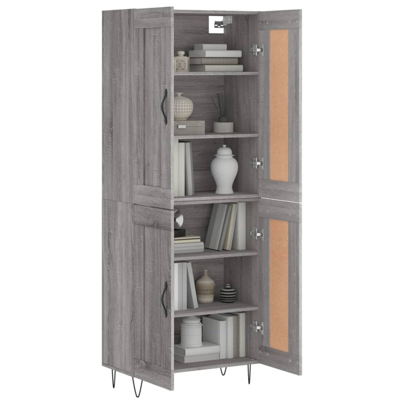 Burinskiy 69.5 cm W Highboard, Grey Sonoma