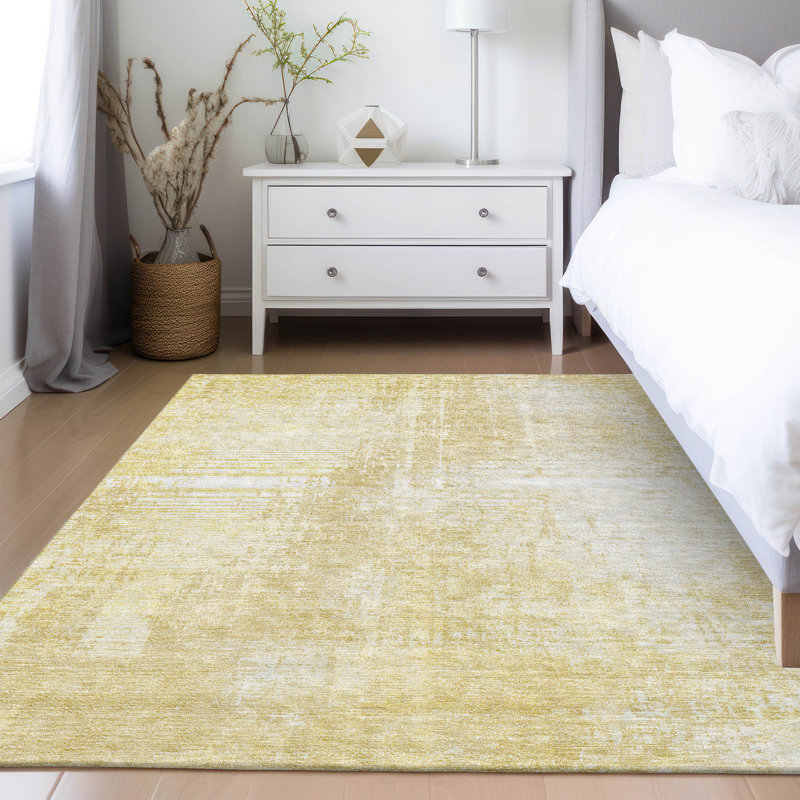 Lamanna Washable Abstract Indoor / Outdoor Rug, Rectangle 2'6" x 3'10"