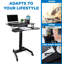 Mount-It! Electric Mobile Height Adjustable Standing Workstation with Wheels 31.5 x 14.5 in Tabletop