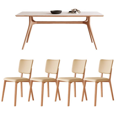 Modern Simple Durable Ash Wood Rock Dining Table