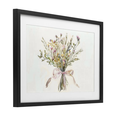 Bouquet de fleurs sauvages printanières, reproduction sous verre, design by Creative Studio