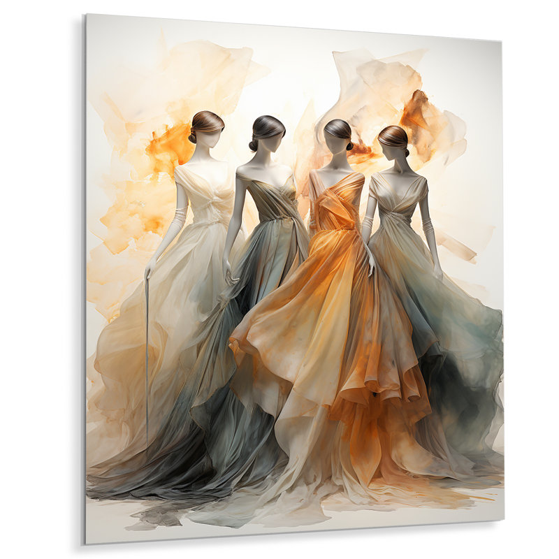 «Peach Dance Quiet Ensemble II», reproduction d'art mural en métal, H 40 po x l 30 po x P 1 po
