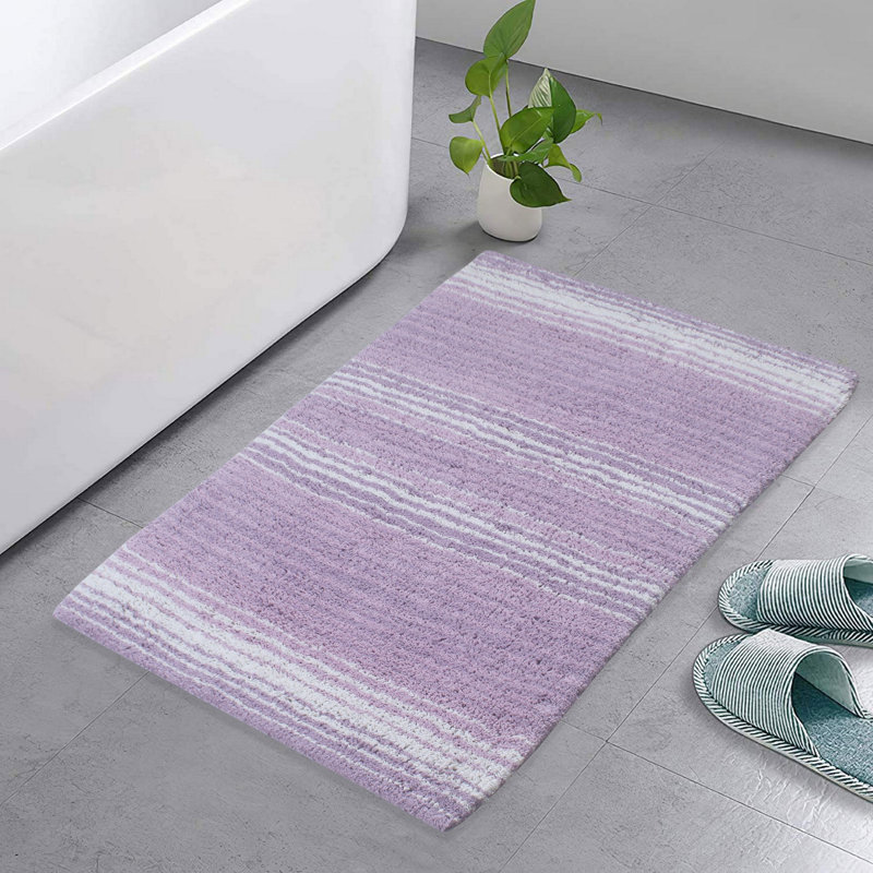 Griffie Plush 100 % Cotton Bath Rug, Single - 21" L x 34" W, Purple