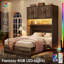 Lit escamotable Queen de style ferme avec éclairage DEL et station de recharge, lit escamotable mural pliable dissimulé-309059866-309059869