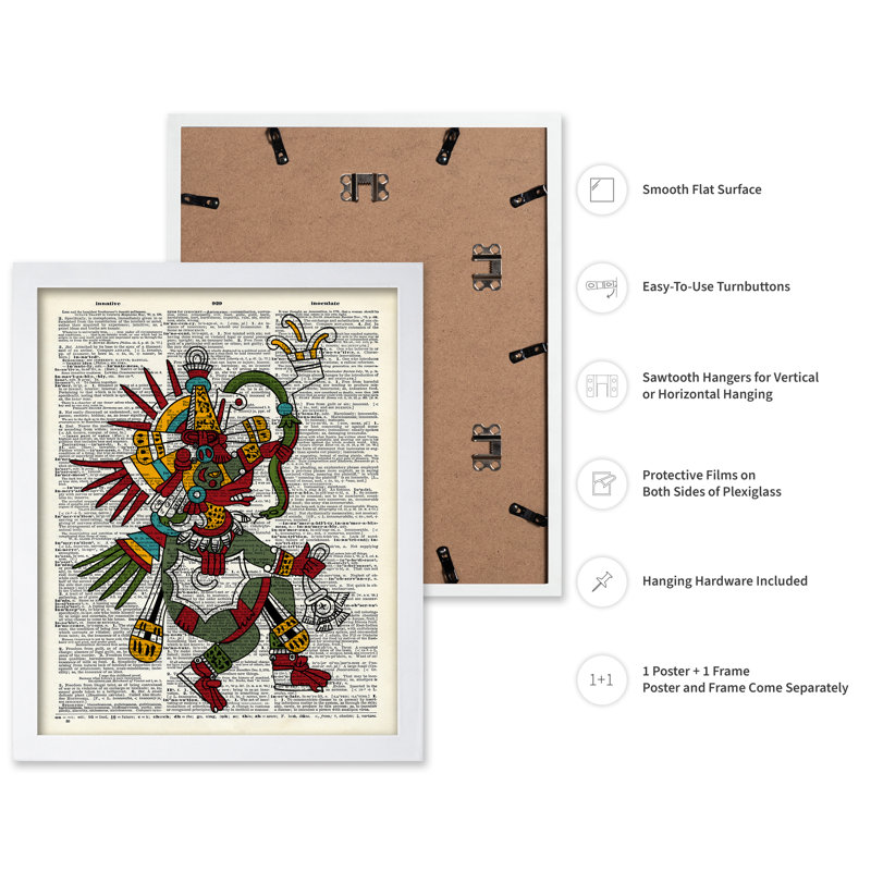 Quetzalcoatl, Poster, 18"H x 24"W, White Framed
