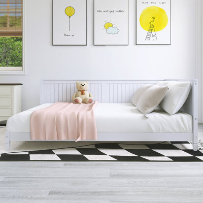 80"X58" Full Size Wood White Bed