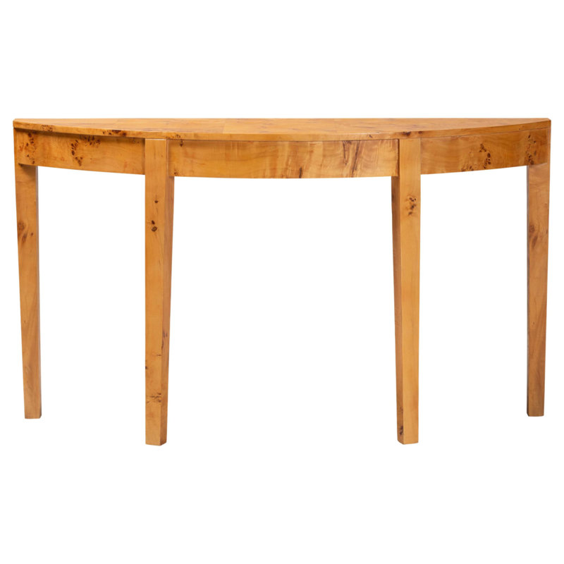 Grande console en demi-lune en bois véritable moderne et contemporain