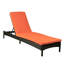 Chaise longue réglable en osier avec coussin, chaise longue de patio inclinable