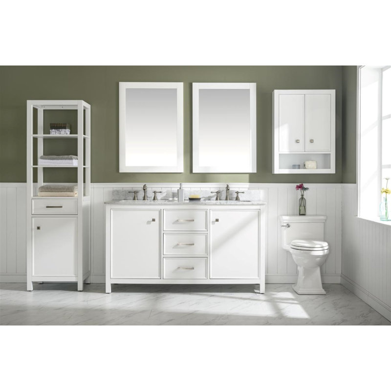 Ensemble de meuble-lavabo double 60 po Malbon, Blanc