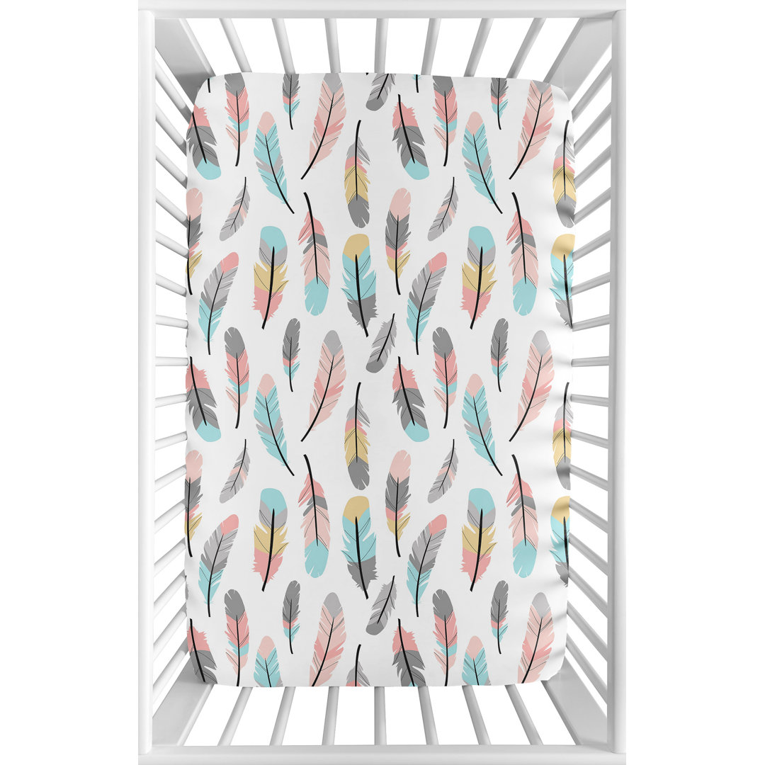 Feather Mini Fitted Crib Sheet Sweet Jojo Designs