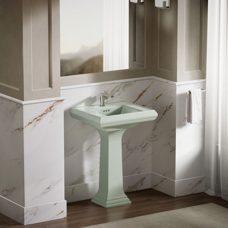 Memoirs Bathroom Sink Pedestal Only, Aspen Green