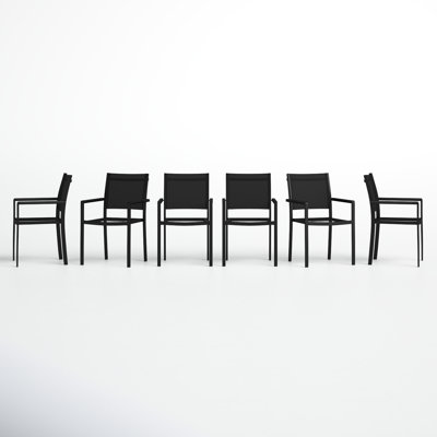 Pangea Home Aynura Modern Outdoor Aluminum Dining Chairs with Quick-Dry Mesh