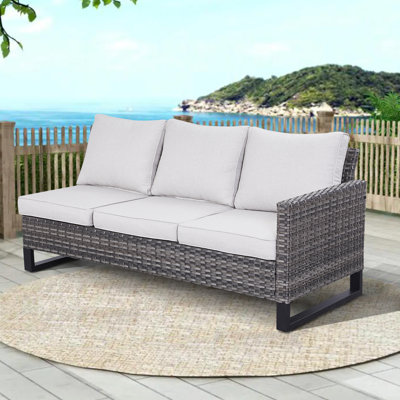 Deb 71.26'' Wide Straight Patio Sectional with Cushions