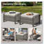 Outdoor PE Wicker Ottomans Set of 2 with Beige Cushions