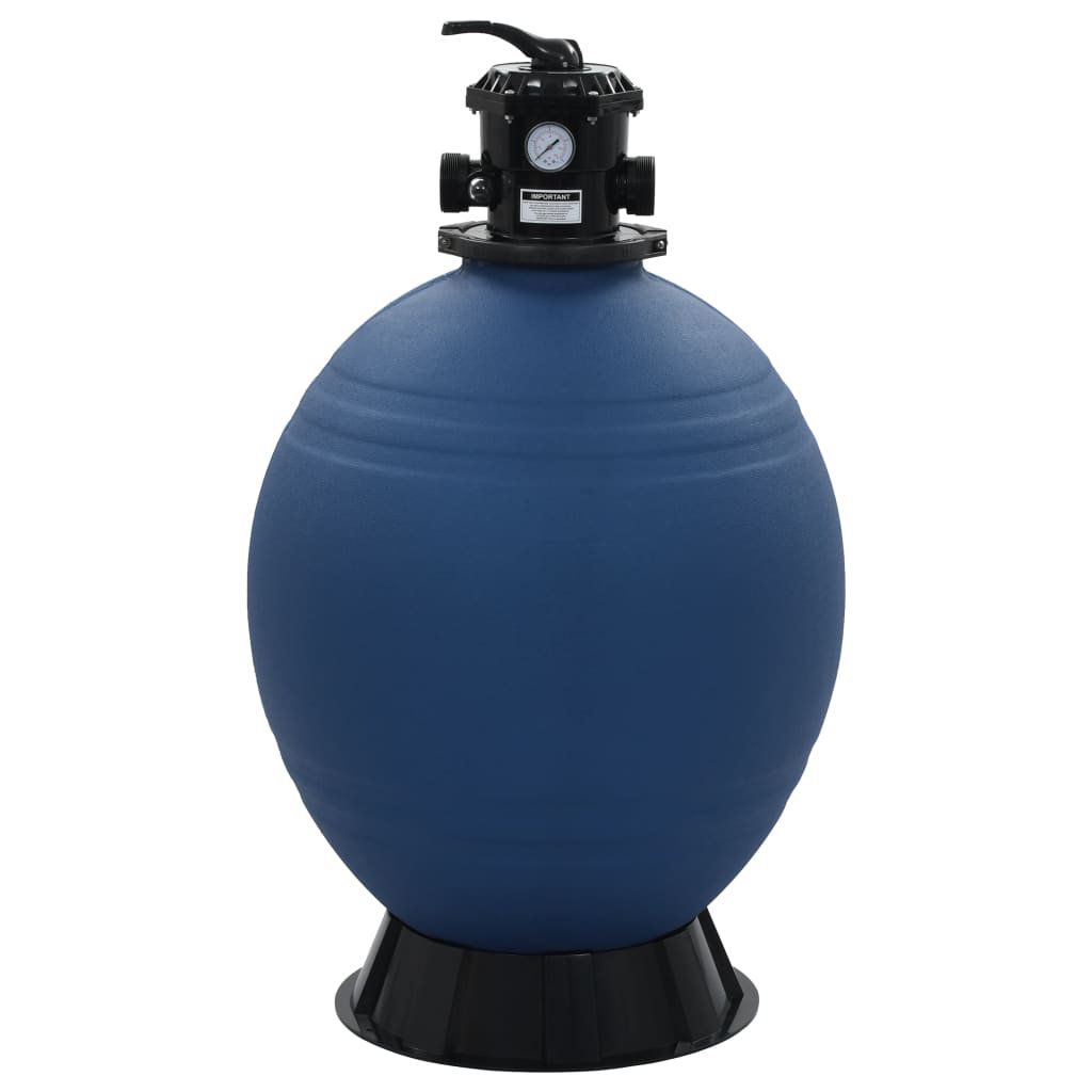 Vidaxl Pool Sand Filter With 6 Position Valve Blue 660 Mm