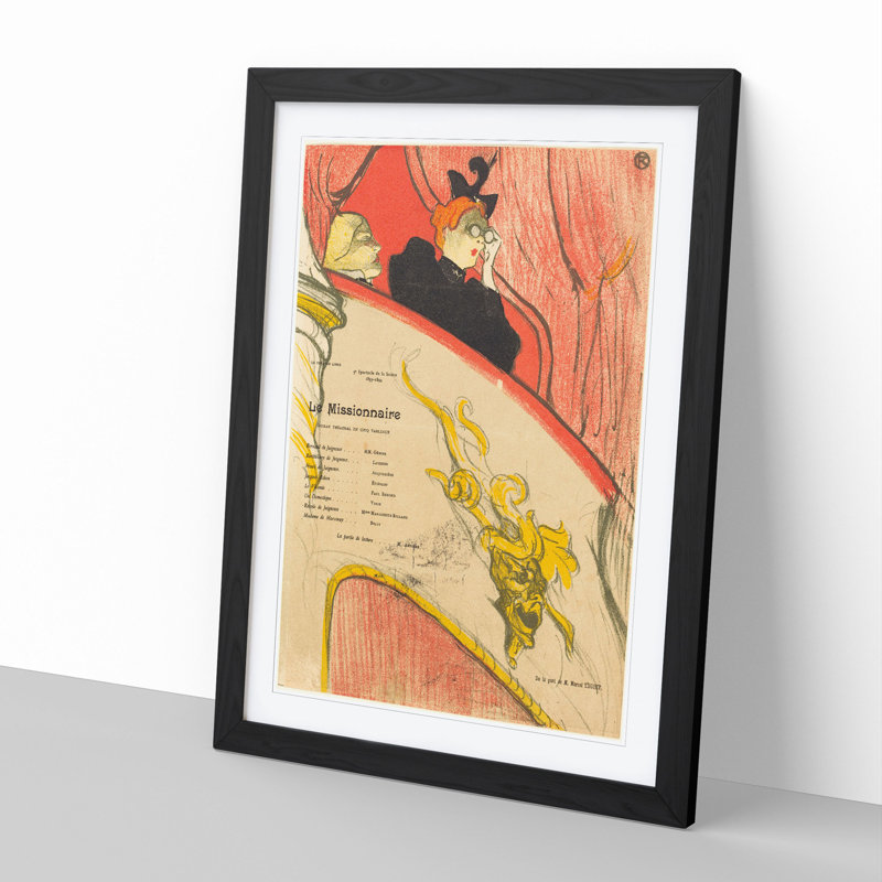 Le Missionnaire by Henri De Toulouse-Lautrec - Picture Frame Painting, 90cm H x 65cm W x 2cm D, Black Framed