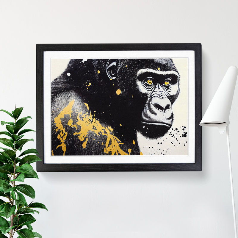 Gorilla Vol.1 - Single Picture Frame Print, Black Framed, 34cm H x 46cm W x 2cm D