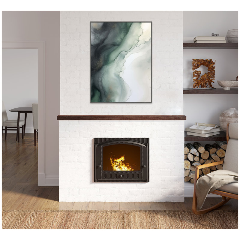 «Green Wave» par Amy Lighthall, reproduction d'art sur toile encadrée