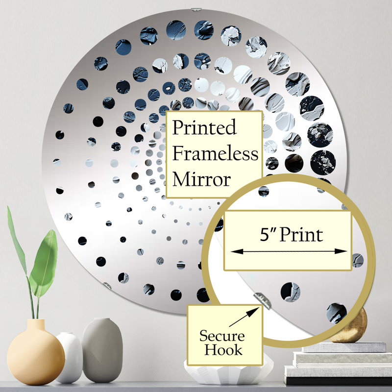 Lathena - Spiral Circle Wall Mirror, 23.6" x 23.6"