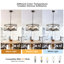 Lustre ajustable à 4 lumières de style campagnard à conception unique