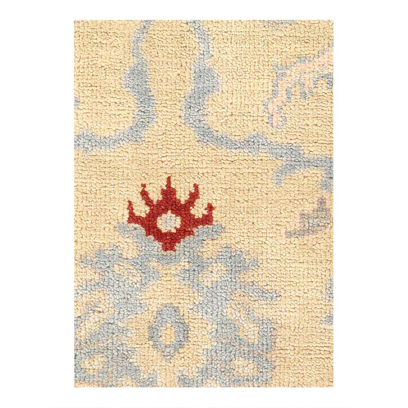 Tapis Oushak fin noué à la main 2 pi 11 po x 5 pi 2 po