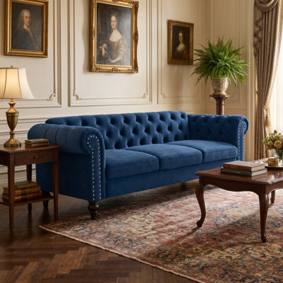 Harwich Velvet Rolled Arm Sofa