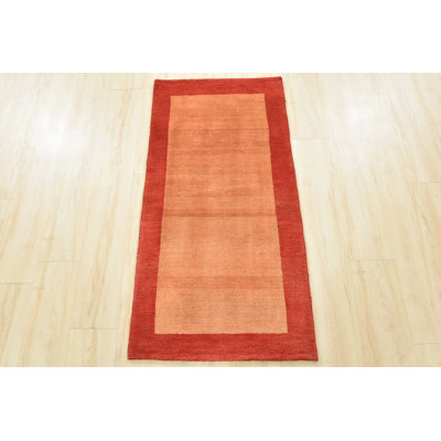 Gabbeh Rug 2’3” X 4’6” Rust Wool Contemporary Hand-Knotted Carpet