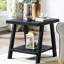 Table contemporaine en bois noir avec tablette - placage dur pour un plateau de table de style chic