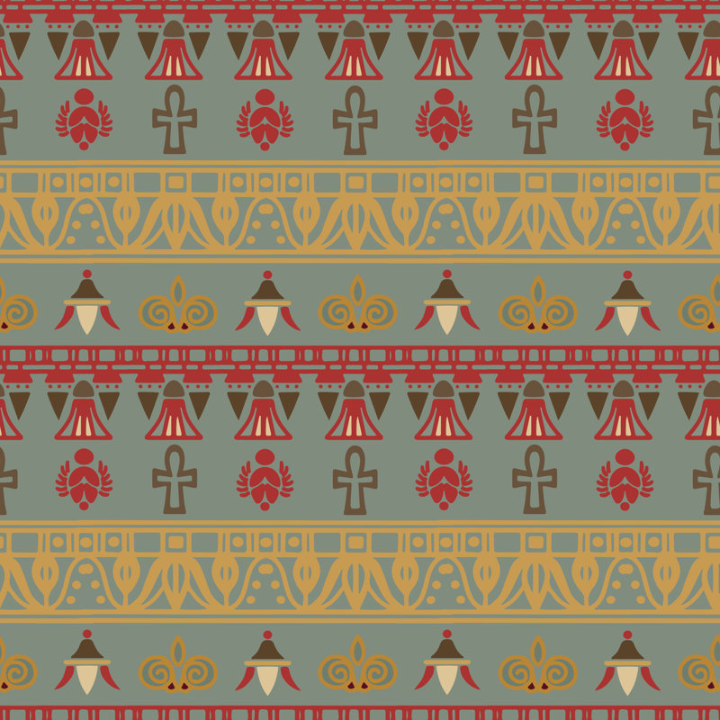 Egyptian Pattern - Wrapped Canvas Print, 91cm H x 91cm W x 3.8cm D