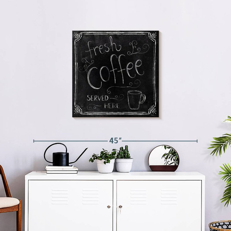 Plaque murale Kema Fresh Coffee Served Here, H 24 po x l 24 po