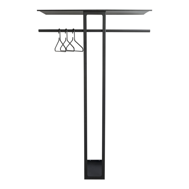 LUNO Steel Wall 0 - Hook Coat Rack, Black