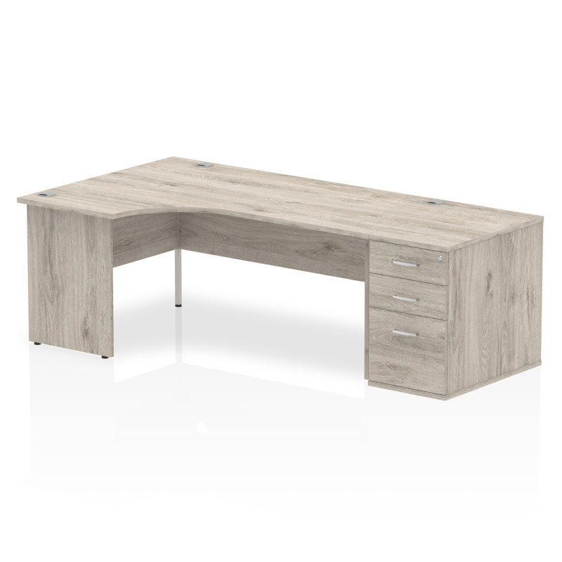 Zetta Solid Wood Base Executive Desk, Right, 73 cm H x 180 cm W x 80 cm D