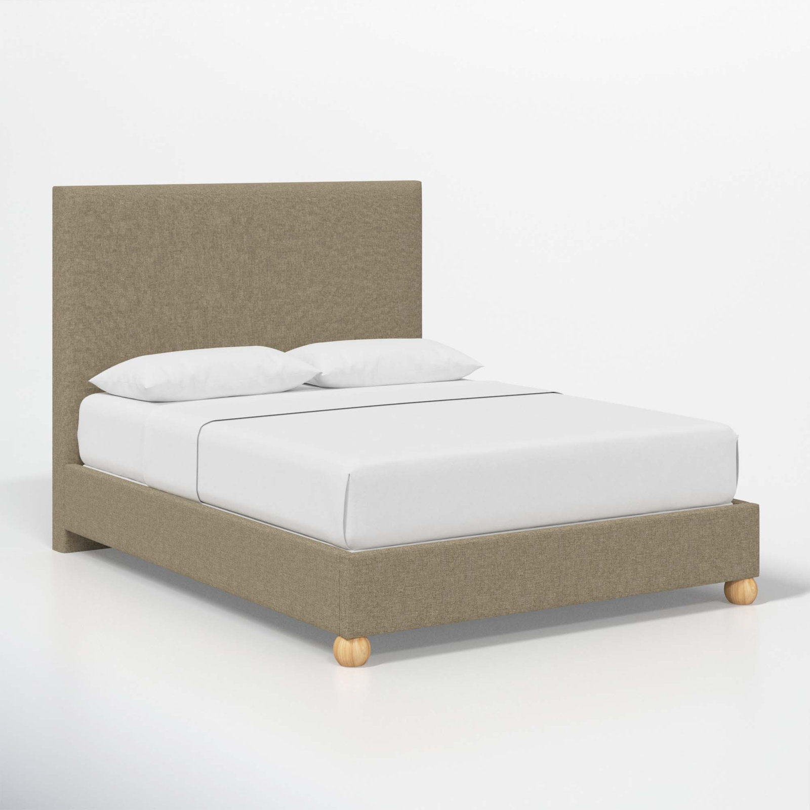 Benita Upholstered Bed, Twin, Zuma Natural Textured Linen