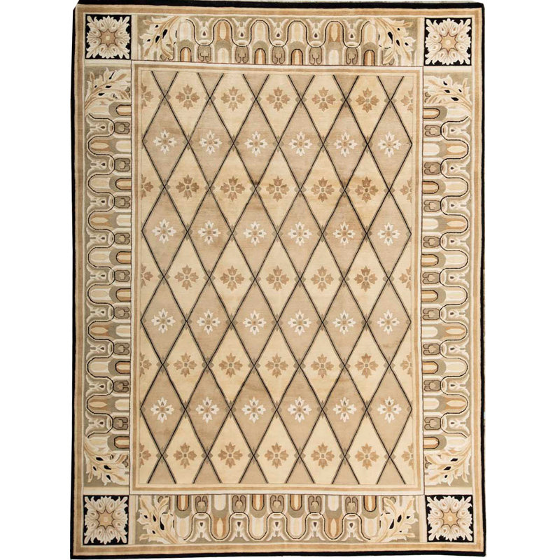 Hand-Knotted High-Quality Camel Area Rug