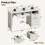 Bureau de direction cannelé Labelle de 55 pouces avec prise de courant, pupitre d'ordinateur moderne avec tiroirs à dossiers, bureau personnel avec plateau pour clavier et compartiment de rangement ouvert-1842483188-1844168659