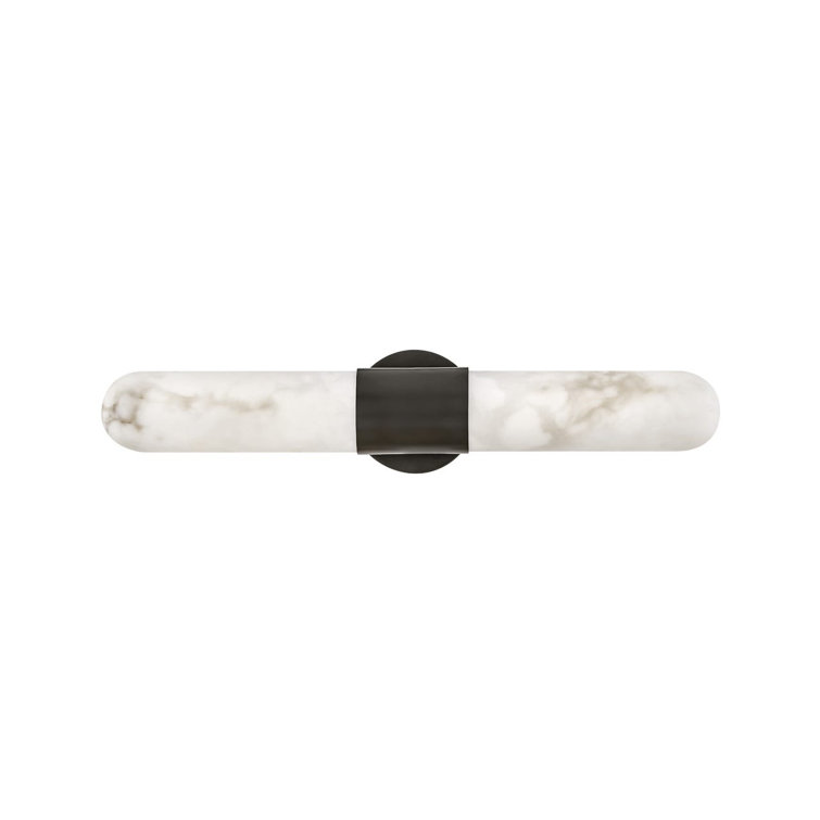 2 Light Alabaster Dimmable LED Bath Bar