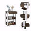 Chariot de cuisine, trois tablettes, quatre roulettes