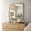 Miroir de commode Rexa, verre biseauté, bois massif brun naturel, 36 x 42