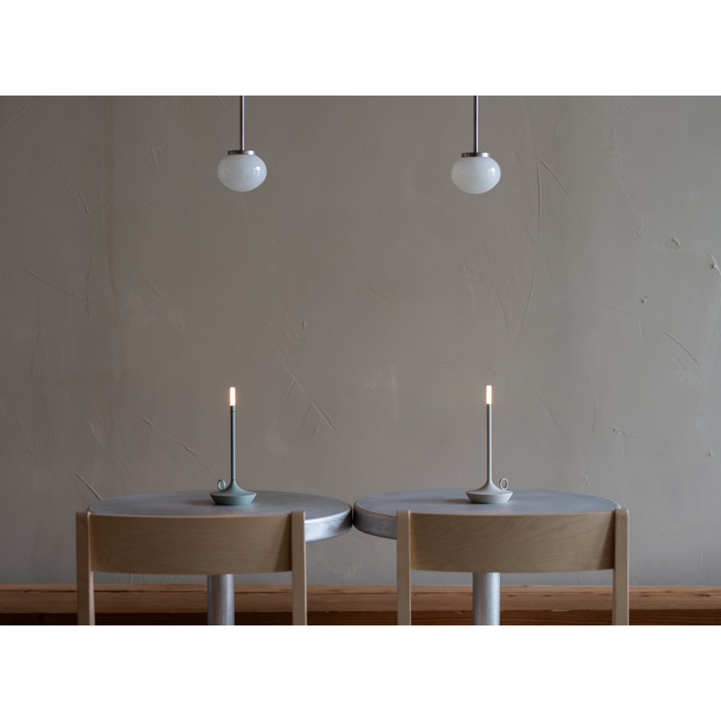 Candle-Inspired Portable Rechargeable Lamp - Wick, Sage Green, 10.2" H x 4.7" W x 4.7" D