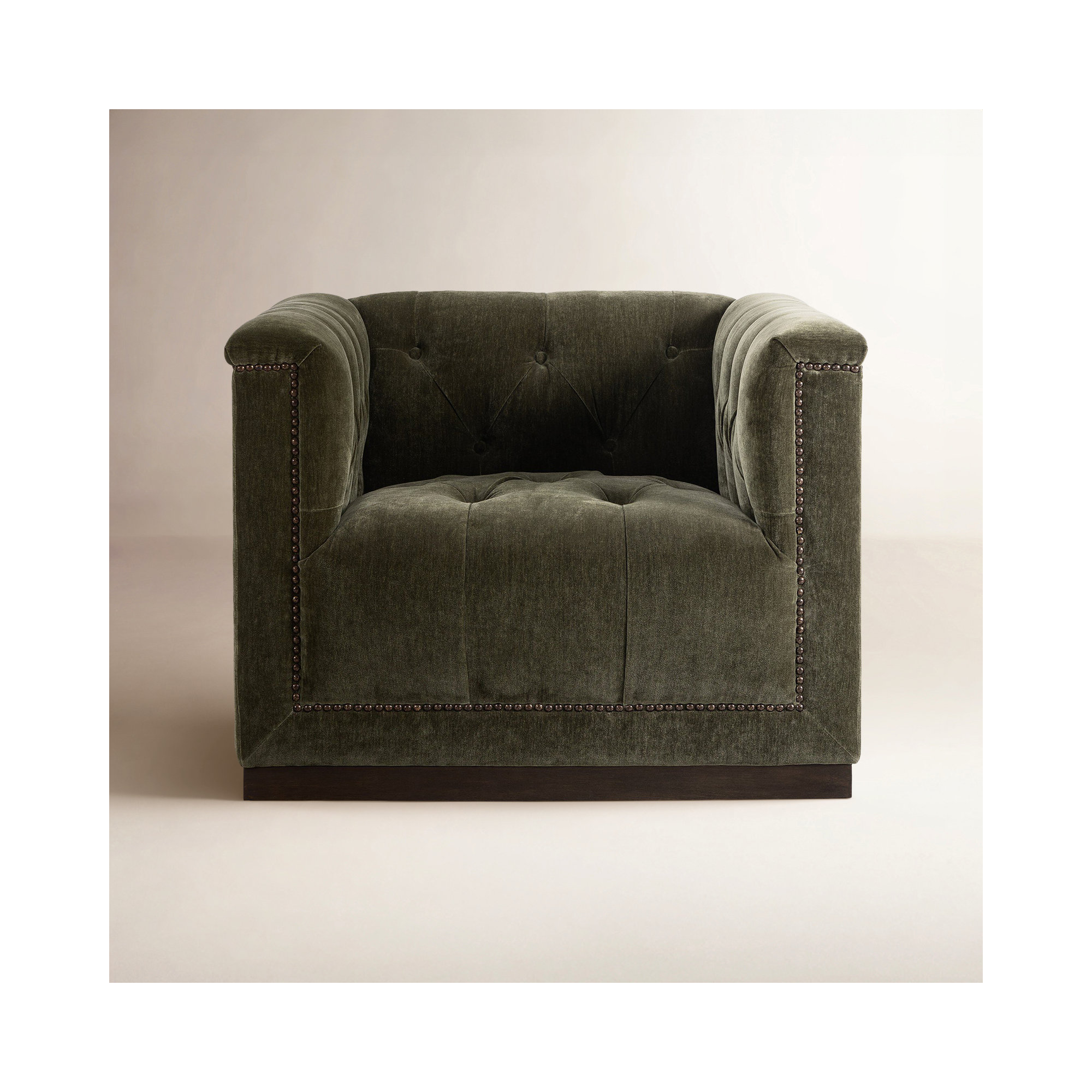 Byer Upholstered Swivel Accent Chair, Amici Moss Velvet