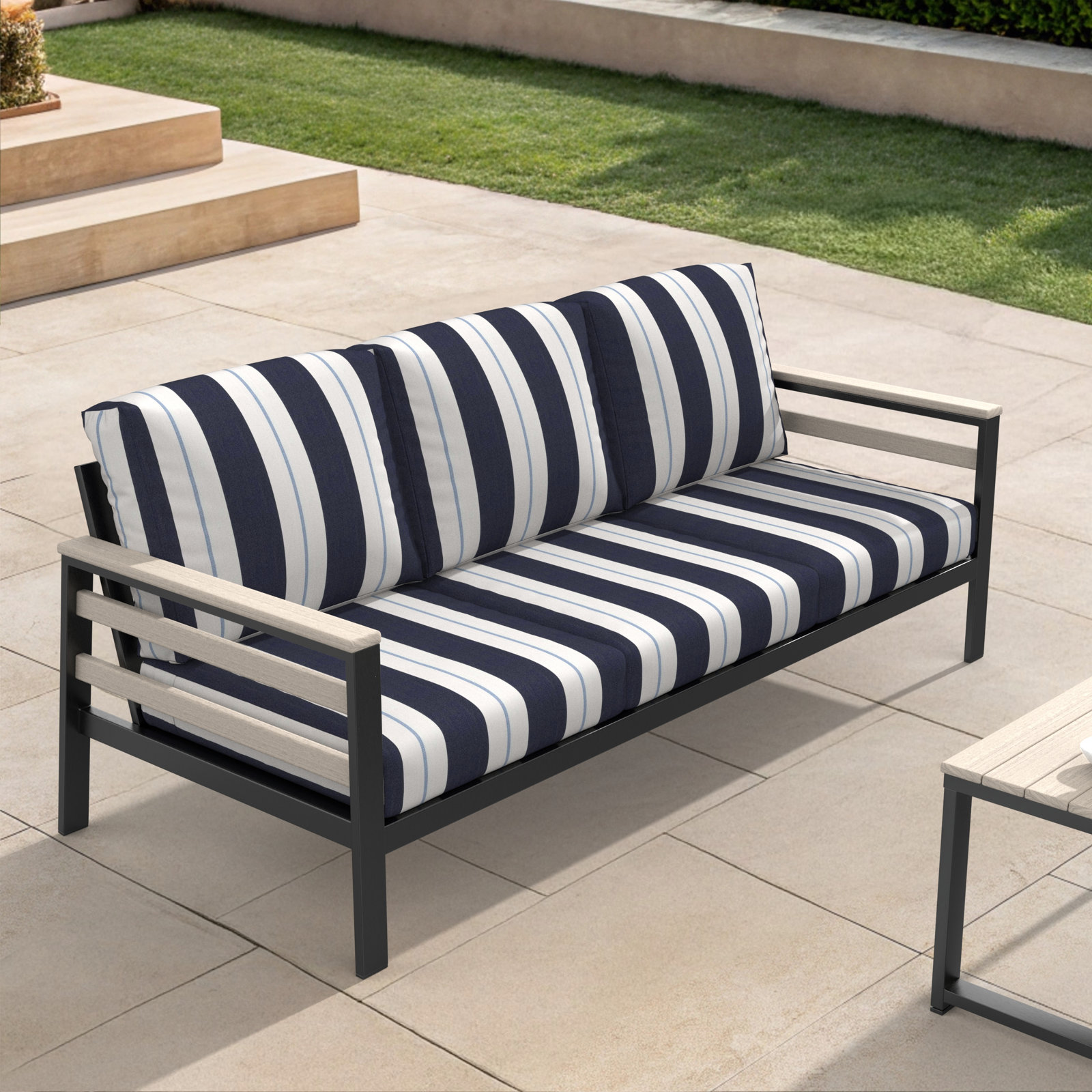 Townsend 80" Sunbrella® Patio Sofa, Sunbrella® Relate Harbor, Seashell