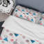 Ensemble de housse de couette en microfibre bleu / rose / gris Preethika-375696915