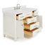 Meuble-lavabo simple 48 po avec plateau en quartz blanc Abbate-85364163