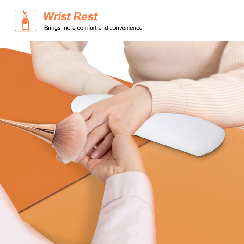 Classic Manicure Table with Glass Top, Nail Desk with Drawers, Vanity Makeup Desk