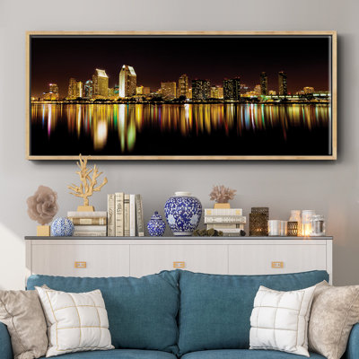 San Diego Skyline- Framed Canvas