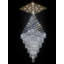 Lustre carré à 6 niveaux en forme de goutte d'eau, 122 cm de diamètre x 305 cm de hauteur, DEL à intensité variable 3000K-6000K