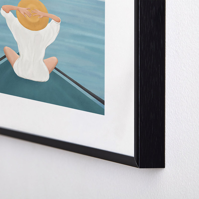 «Flow Line Summer Holiday I», reproduction d'art sur métal, Noir, H 10 po x l 8 po