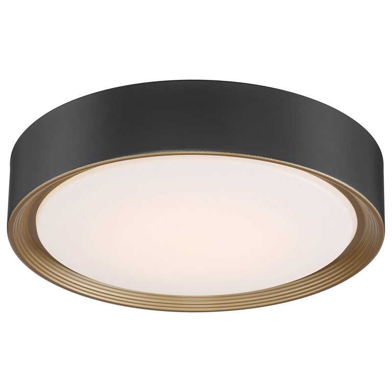 Courtois Acrylic Flush Mount, Matte Black, 3000K, 3.25" H x 15.75" W x 15.75" D
